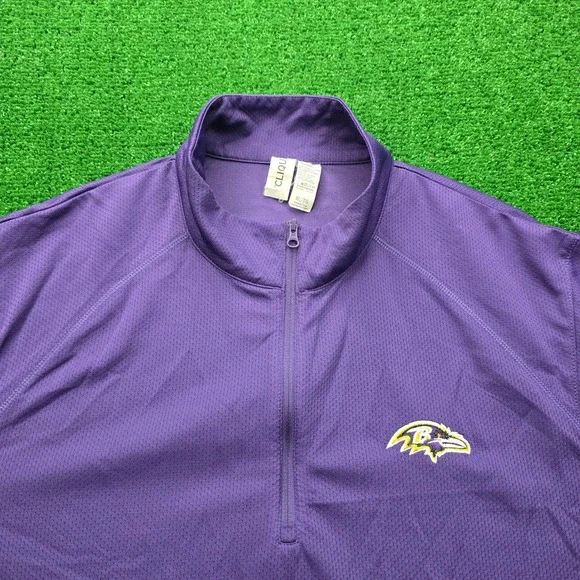 Baltimore Ravens Sweatshirt Mens XL Purple Quarter Zip Pullover Miller Lite Logo - Picture 2 of 8
